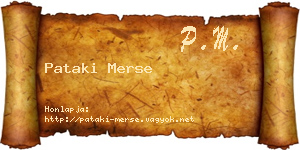 Pataki Merse névjegykártya